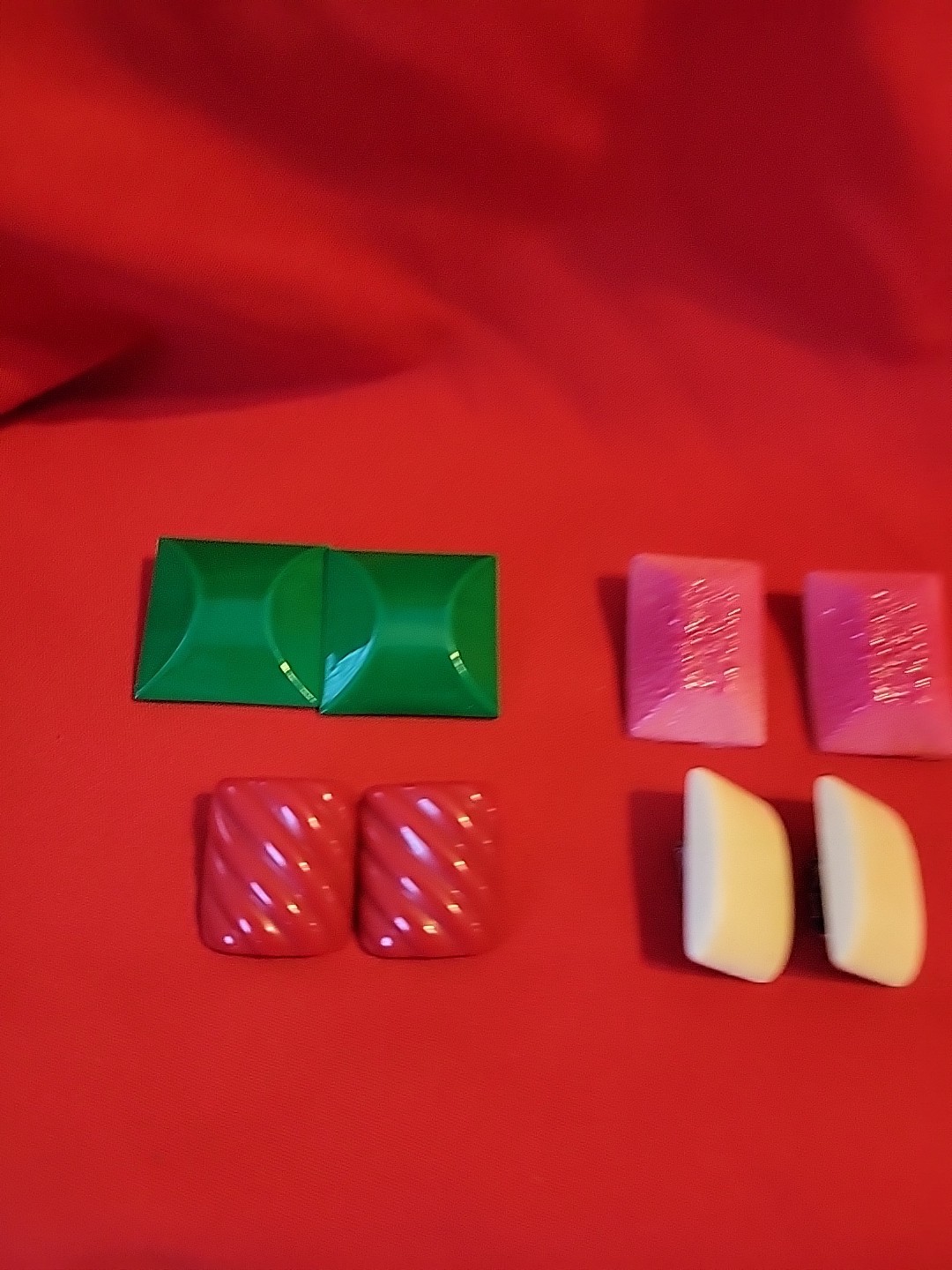 Vintage Rectangular Clip On Earrings - image 1