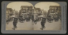 Photo:Pera Constantinople Turkey 1906 Grande Rue Street Scene Horse Cabs