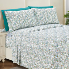 6-Piece Sheet Set Deep Pocket, Queen, Paisley Teal