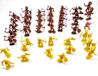 Vintage 1960s Marx Fort Apache & Wagon Train Sets Lot 42 Brown & Yellow  Plastic