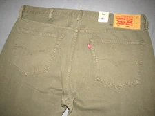 NEW! Levi's 501 Original Fit Cotton Button Fly Olive Green Jeans Men's 40 X 30