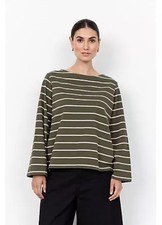 SOYACONCEPT Gerta Stripe Top. Grape Leaf. Size Large. BNWT. RRP �36