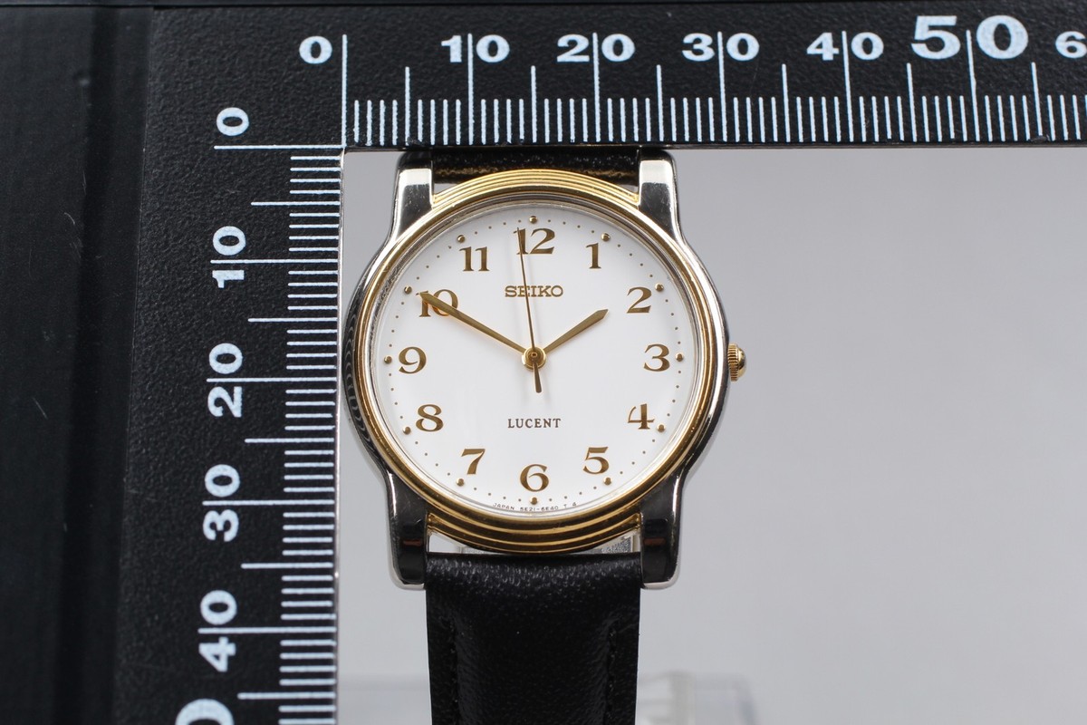 Vintage 1993 N MINT Seiko Lucent 5E21-6E00 Two-Tone Quartz Mens