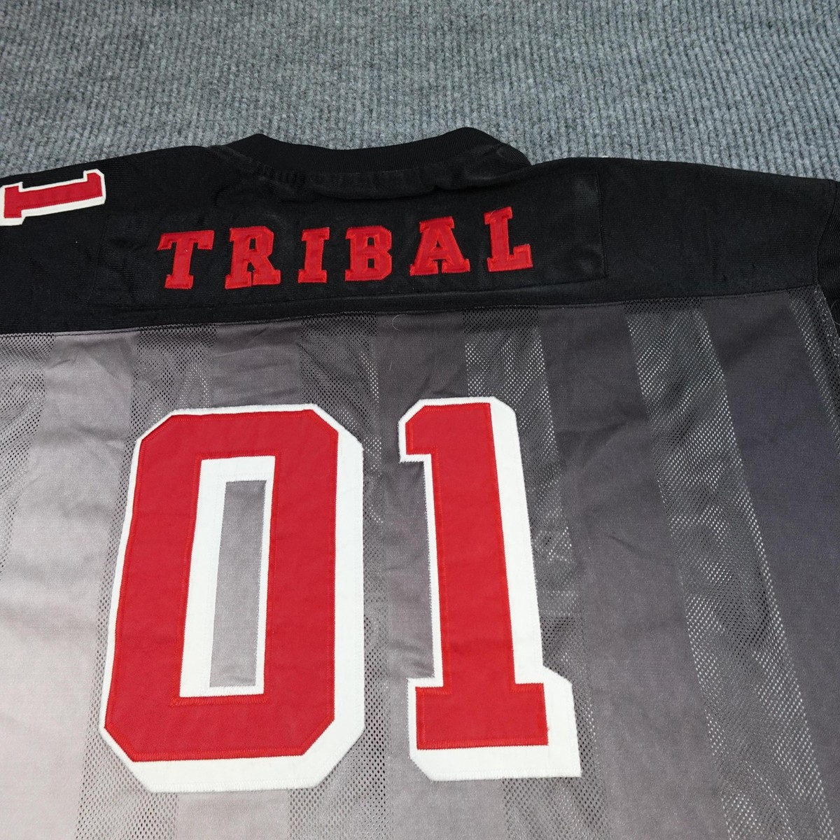 「Bboy必見」TRIBAL GEARゲームシャツ 2XL Tribal Gear Jersey Mens 2XL Gray Black 01 Mesh Streetwear Graphic