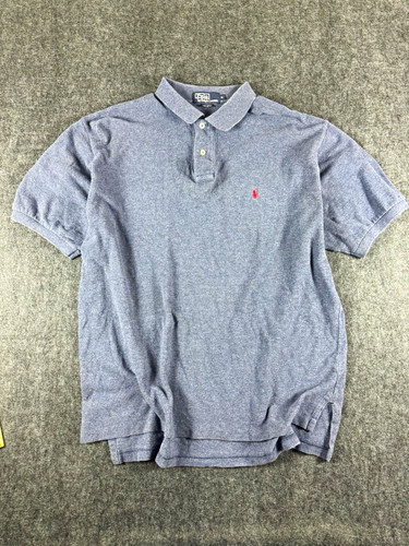 Polo Ralph Lauren, Vintage Polo Ralph Lauren Polo Shirt Mens XL Heather Navy Blue Red Pony Cotton