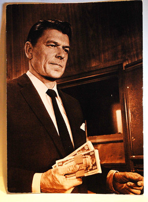 Ronald Reagan Before the White House Acting Role Holding Lots of Cash - Postcard