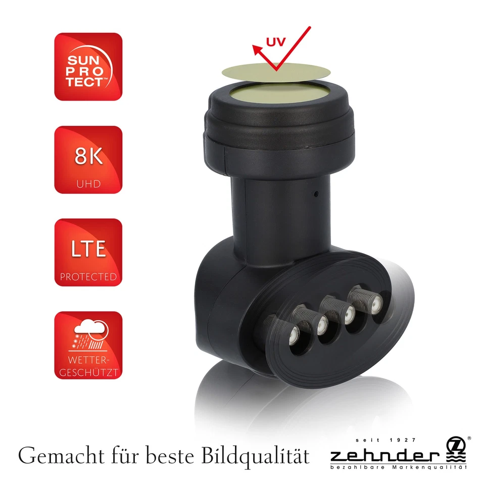 Zehnder Quad LNB Sun Protect | BX3004 - 4 Teilnehmer mit Wetterschutzkappe  - Bild 2 von 4