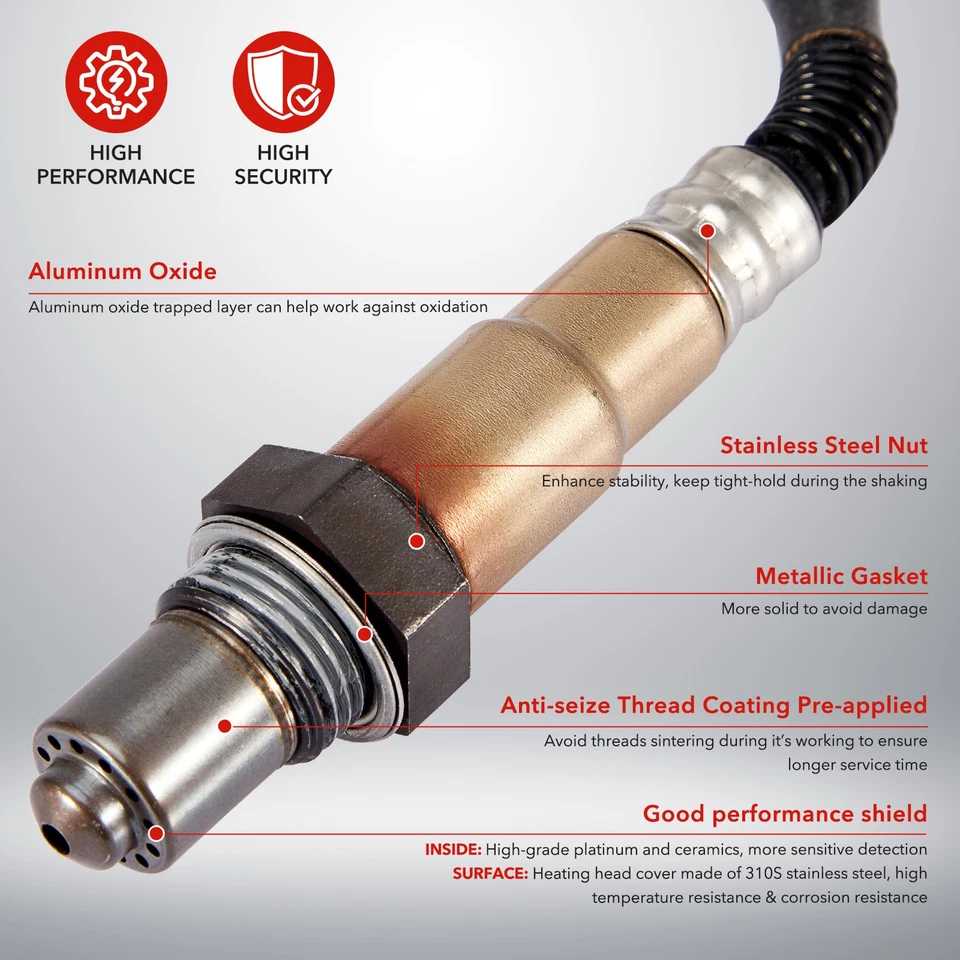 4 sensores de oxígeno O2 ascendentes y descendentes para Mercedes-Benz GLK350 C300 E350 0035427018 Foto 3 de 4