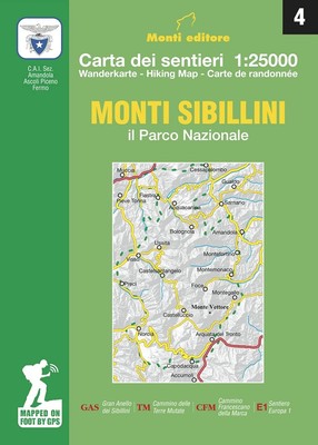 Raffaele Monti Monti Sibillini. Il Parco nazionale (Map)