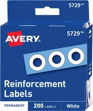 Self-Adhesive Hole Reinforcement Stickers, 1/4" Diameter Hole Punch Reinforcemen