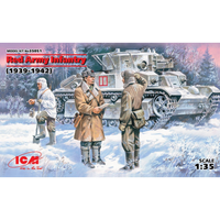 Red Army Infantry 1939-1942 3 Figures OFFICER+2 Soldiers Kit 1:35 Icm Kit Figure