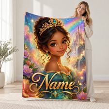 Personalized Princess Coral Fleece Blanket Fantasy Decor