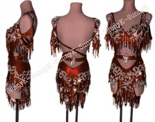 jz Handmade Women Samba Ballroom Swing Salsa Rumba Latin Dance Dress RHYTHM