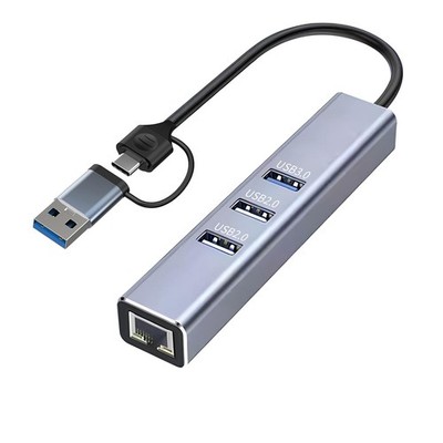 USB to Ethernet Adapter, 3-Port USB 3.0 Hub with RJ45 10/100 Ethernet Adapter...