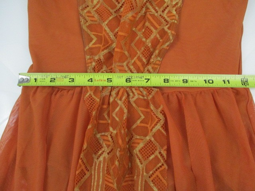 WEISSMAN Dance Costume Medium M Adult Rusty Orange Flowy Skirt Halloween - Picture 5 of 17