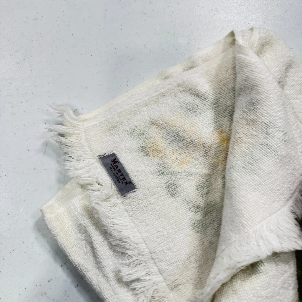 Toalla de baño vintage martex amarillo floral margarita algodón rectángulo flores grandes mcm Foto 2 de 4