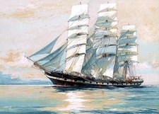 The Clipper Ship Euphrosyne Painting by John Jack Charles Spurling Reproduction