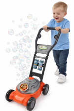 Kids Bubble Blower Lawn Mower Push Along Outdoor Garden Toy Bubble Solution