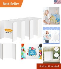 6 Pack Medium Trifold Poster Boards - 26" x 16" White Corrugated Cardboard