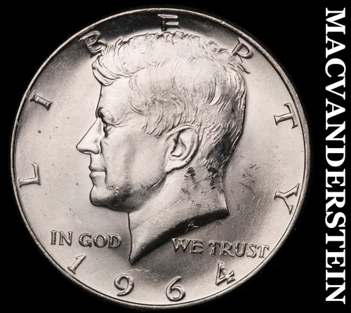 1964-D Silver Kennedy Half Dollar - Choice Gem Brilliant Unc  Lustrous  #G7845