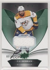 2018-19 Upper Deck Trilogy Jersey Green Foil Relics 37/377 PK Subban #33 1q2