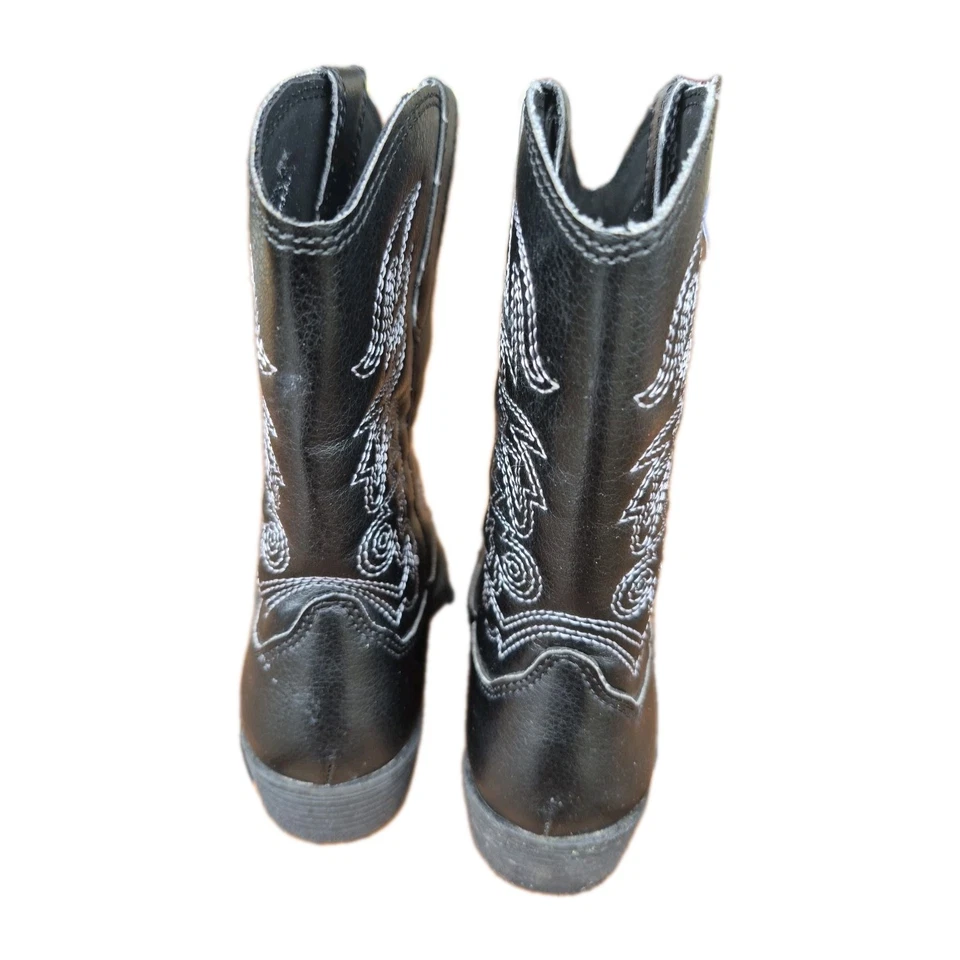 Little Boys Black Cowboy Boots Size 11m Ranch Deer Stags Western Collection - Image 4 of 4
