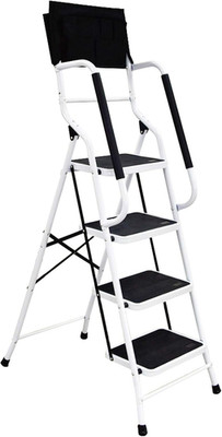 4 Step Ladder with Handrails 500 Lb Capacity Step Stool Folding Portable Ladders