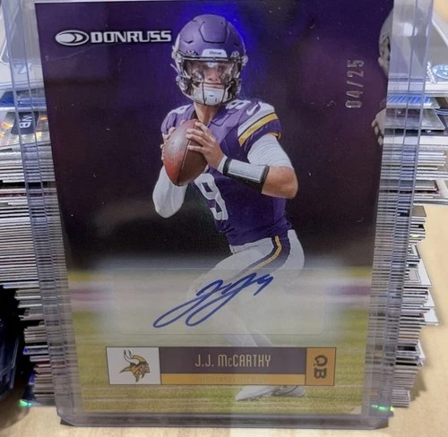 Panini Donruss Rated Rookie Signatures J.J. McCarthy Vikings Auto R05-JMC /25