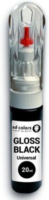 SD Colors Universal 20ml Glanz Schwarz Ausbesserungsstift für Chip Reparatur Kratzer Auto