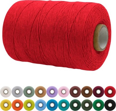 Single Strand Macrame Cord 1mm x 426 Yards 1279 Feet Soft Cotton Rope Macrame...