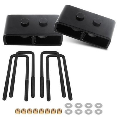 SCITOO 1.5 inch Leveling Lift Block Kits with Extra Long Square Leaf Spring A...