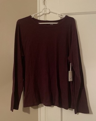 a.n.a Long Sleeve Tee Windsor Wine Size XXL NWT