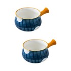 Set of 2 Suppenschüssel Mit Henkel Futternapf Kleine Keramikschalen