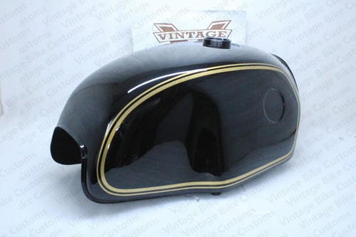 Tanque de gasolina para BMW R100S R100CS R100RS R100RT en pintura negra con línea dorada + tapa - Imagen 5 de 12