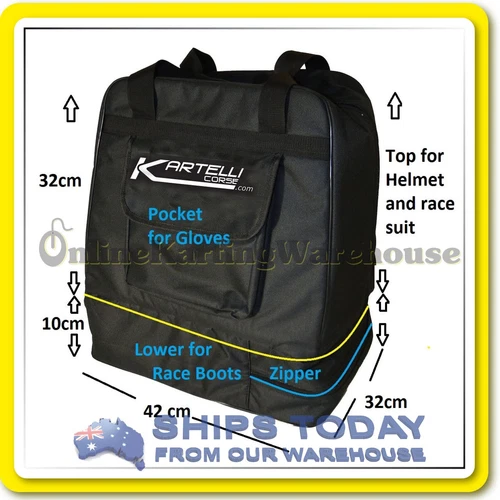 GO KART HELMET & GEAR BAG - KARTELLI CORSE - FITS ALL YOUR GEAR! - Picture 4 of 6