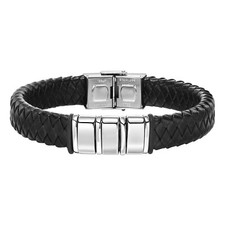 Personalised Men Leather Bracelet Custom Beads Family Name Christmas Gift Dad