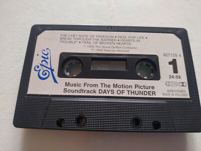 Days Of Thunder Soundtrack Epic 1990 Holland Edition Tape Kassette sin Die Box
