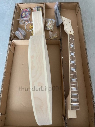 335Jazz Hollow Diy Electric Guitar Kit F-Hole Gold Accessories Maple Venee - Picture 3 of 9