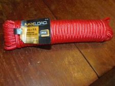 MAXLOAD 3/8" x 75' Diamond Braid Polypropylene Rope. RED , HAVE OTHERS PO-152 