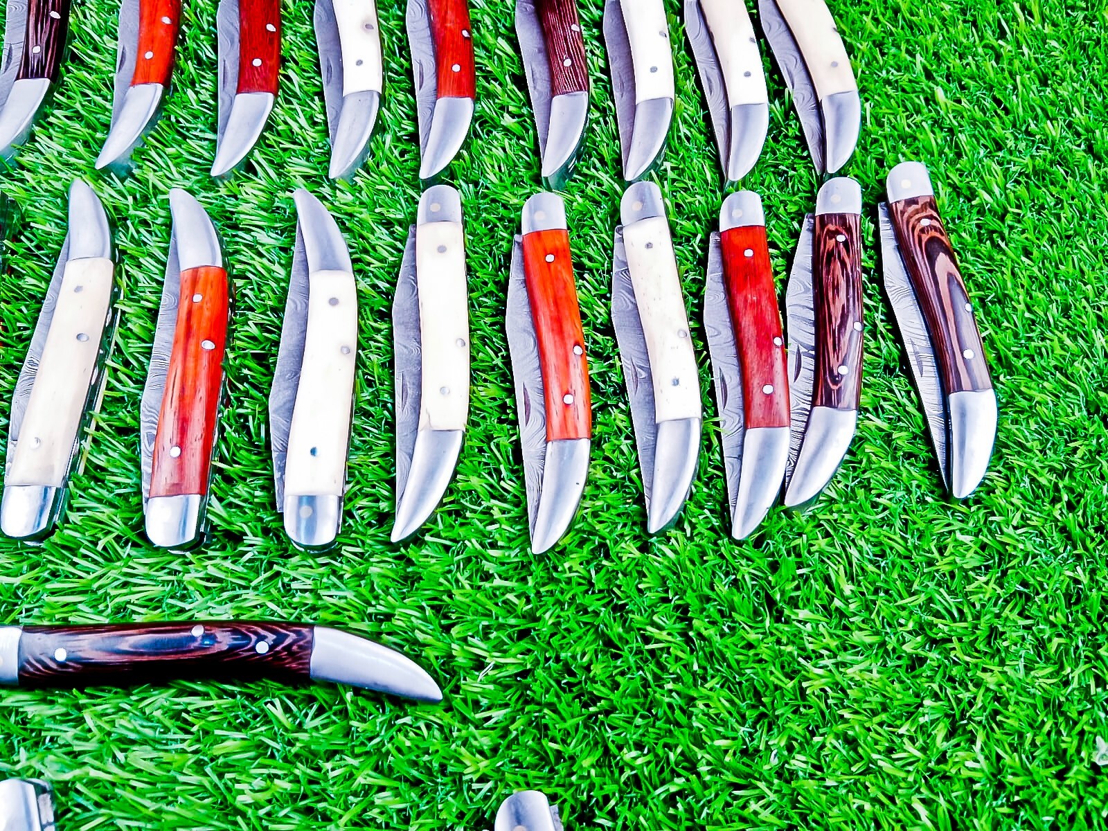 30 PCS LOT!! HANDMADE DAMASCUS BLADE POCKET FOLDING KNIFE