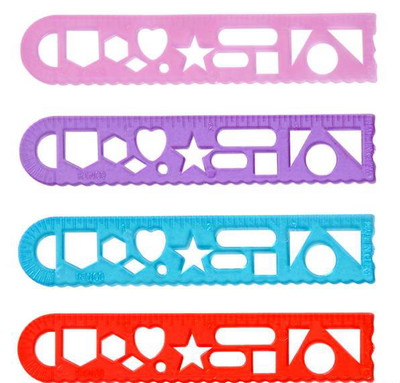 Lot Of 36 Assorted Color Tracing Rulers - Carnival Toys, Party Favors, Goody Bags