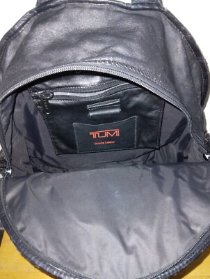 Vintage Tumi Genuine Black Leather Backpack | eBay display picture 1