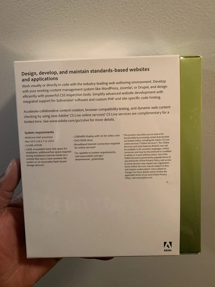 Adobe Dreamweaver CS5 Mac OS Education Edition Serial Inside Brand New - Sealed - Image 2 of 4