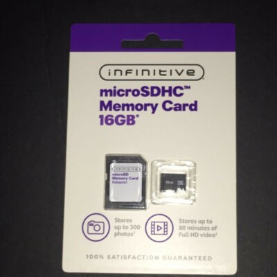 Infinitive 16gb MicroSDHC Memory Card - New In Unopened Package