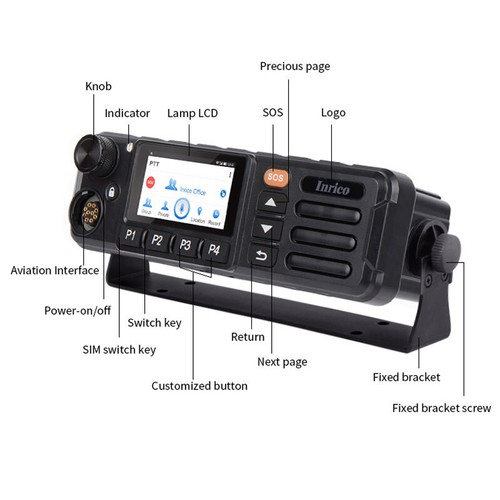 Inrico TM-7 Plus 4G LTE Car Mobile Radio PTT Walkie Talkie Android WIFI GPS SOS - Zdjęcie 17 z 17