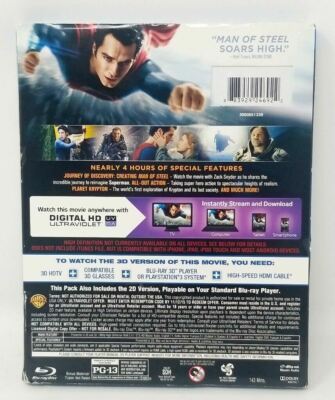 Man of Steel 3D (Blu-ray 3D+Blu-ray+DVD+Digital) w/ Lenticular