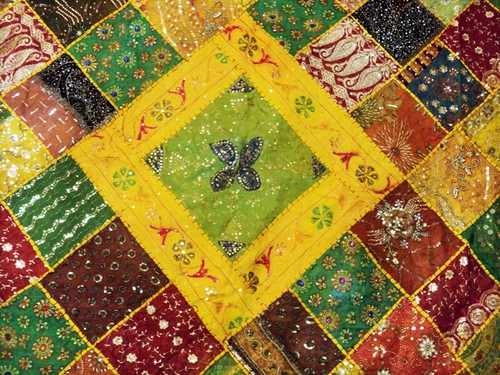 5 PC HANDCRAFTED BEAD QUILT BEDSPREAD COVERLET BLANKET THROW FESTIVE SEASON GIFT - Picture 9 of 13
