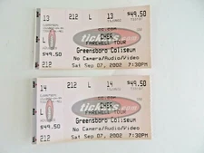Vtg Ticket Stubs (2) CHER Farewell Tour Sep 2002 Greensboro NC Coliseum  #12471
