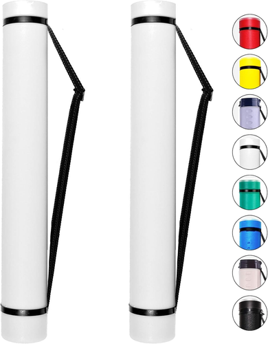 White Expandable Poster Tube (2 Pack) - Storage Tubes for Documents and Blueprin - Picture 8 of 12