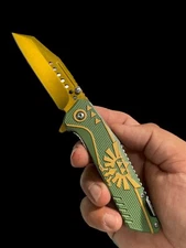 7.75" Spring Assisted Pocket Knife Legend  Zelda Knives Hunting Collect EDC GD